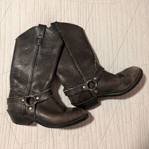 Black Leather Motorcycle boots 7.5